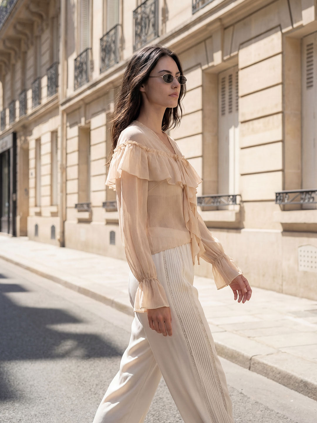 Bell Sleeve Ruffle Top