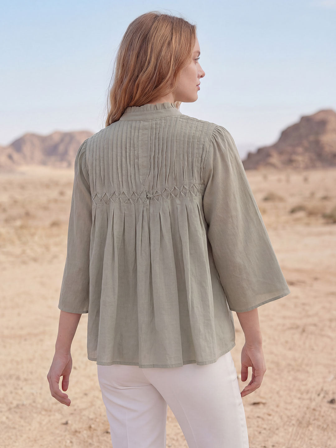 Pastel Pleated Blouse