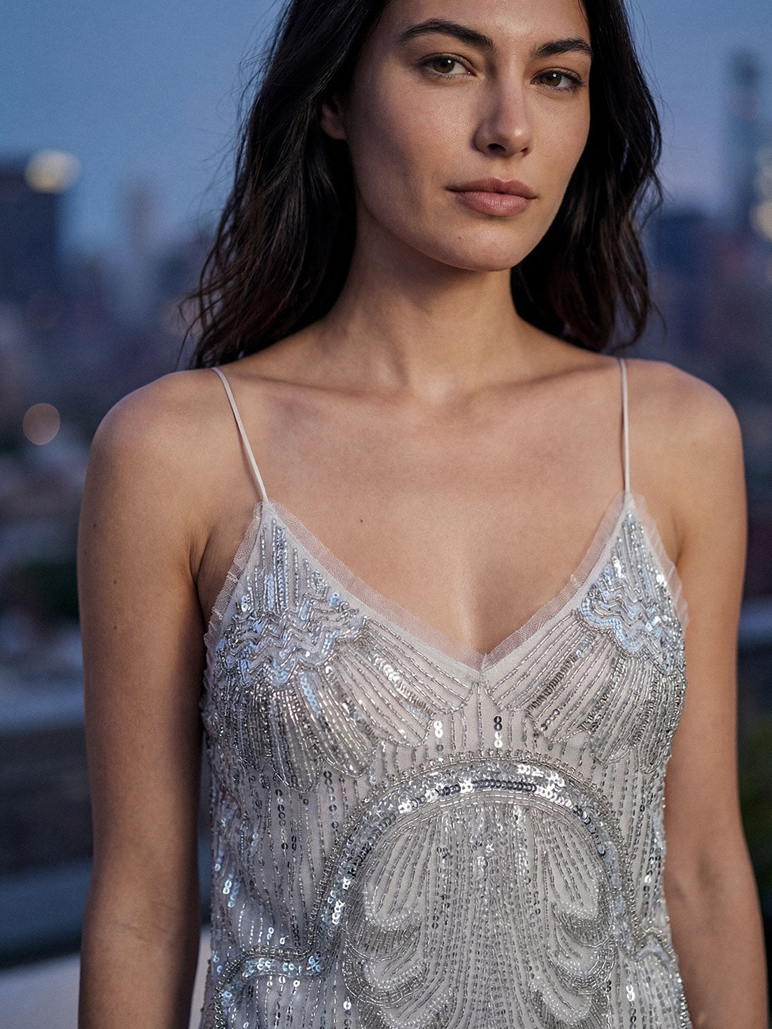 Beaded Mesh Top