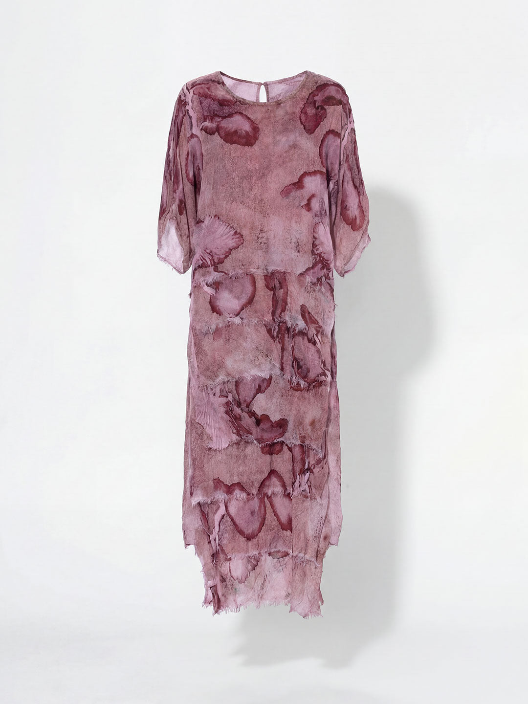 Textured Floral Print Midi Dress