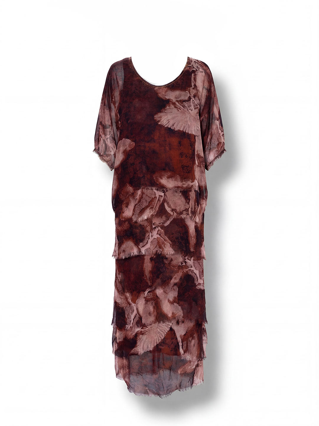 Textured Print Midi Dress