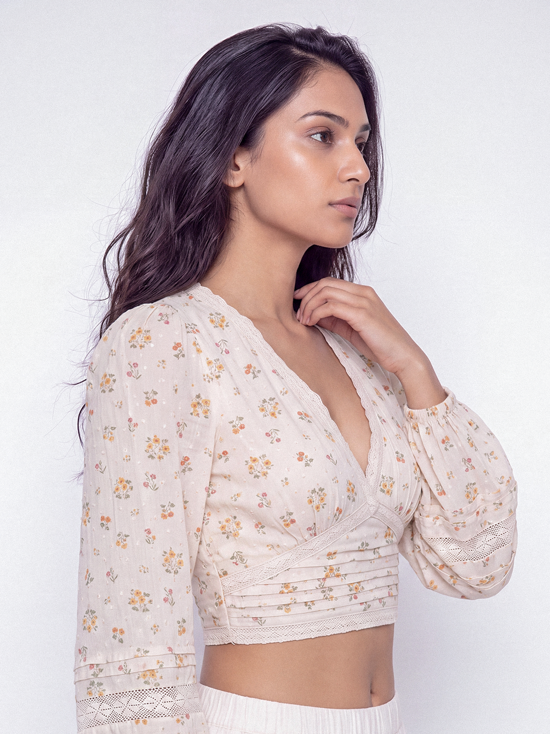 Floral Pintuck Blouse
