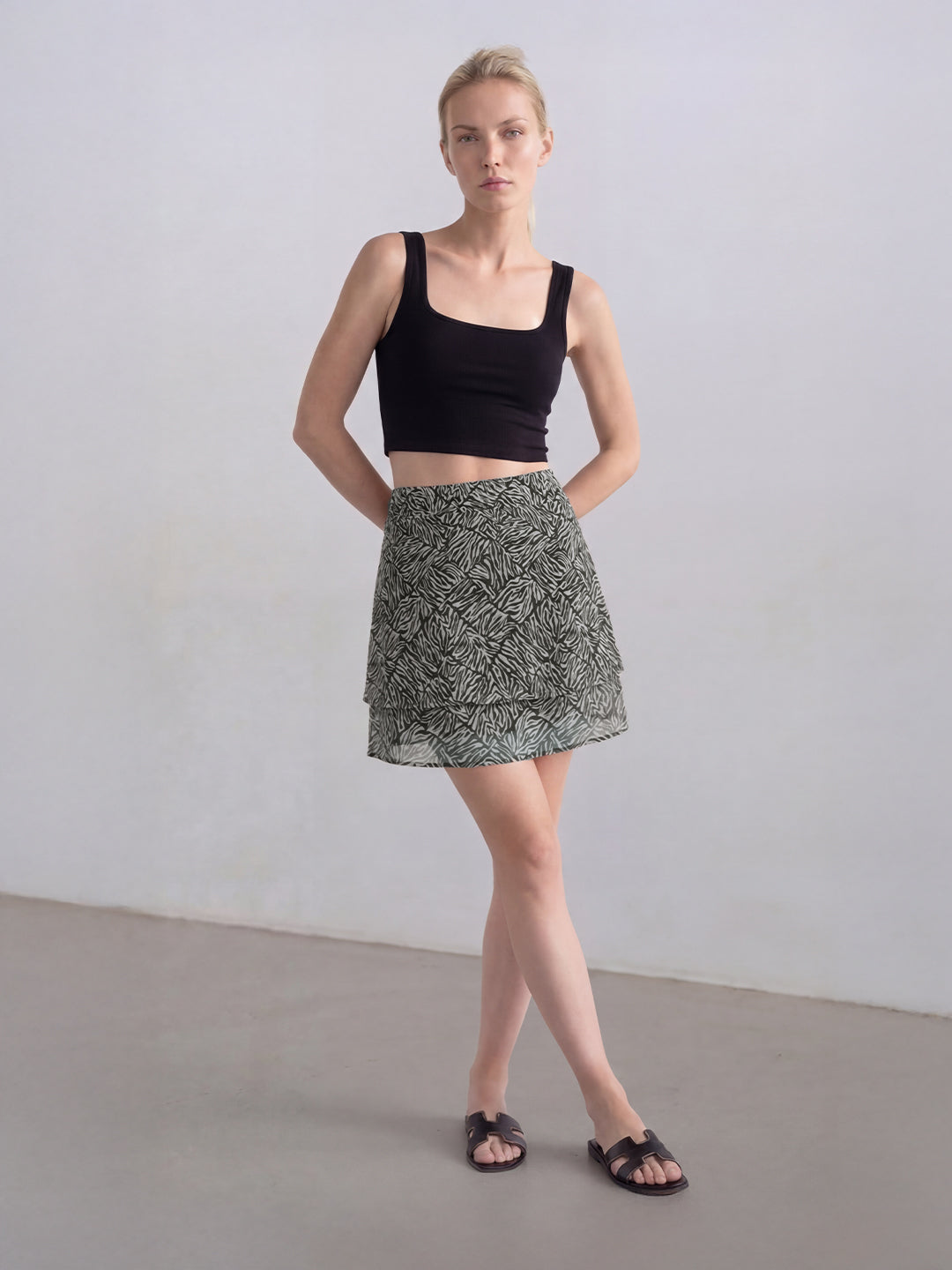 Earthy Abstract Skirt (Pine Grove Green)