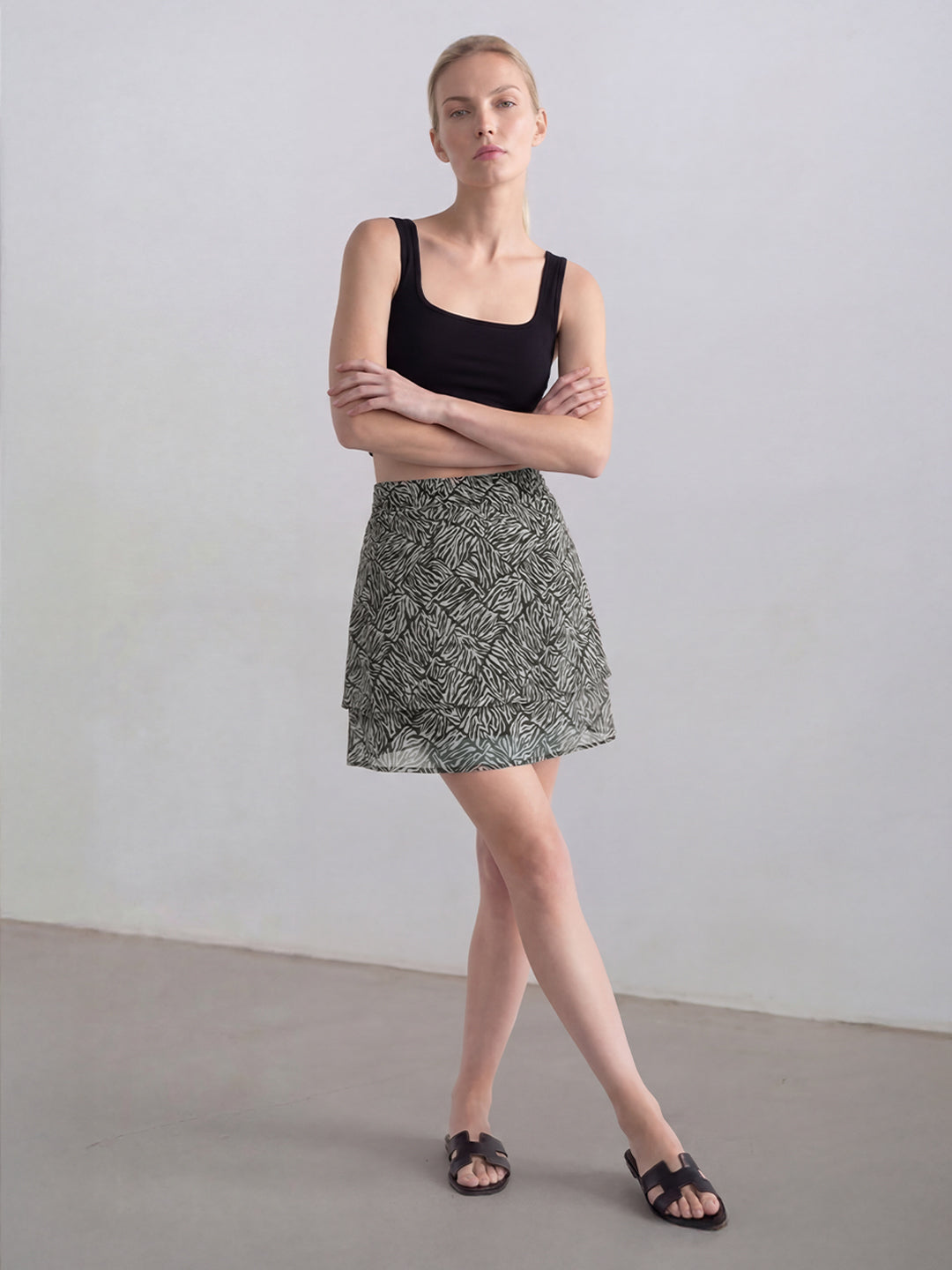 Earthy Abstract Skirt (Pine Grove Green)