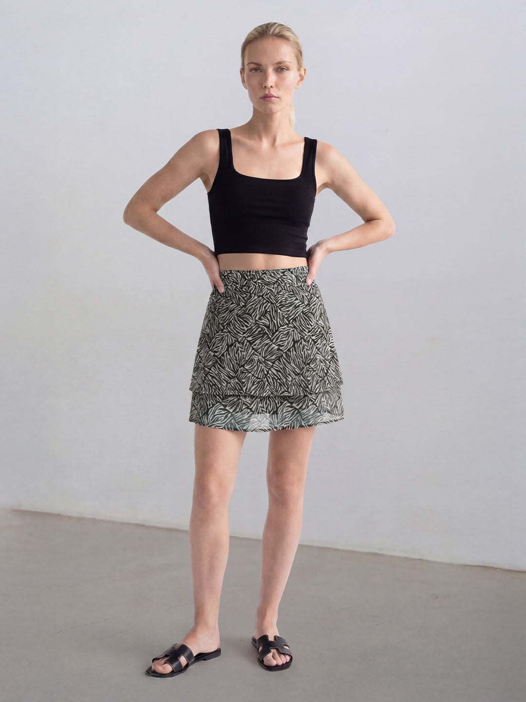 Earthy Abstract Skirt (Pine Grove Green)
