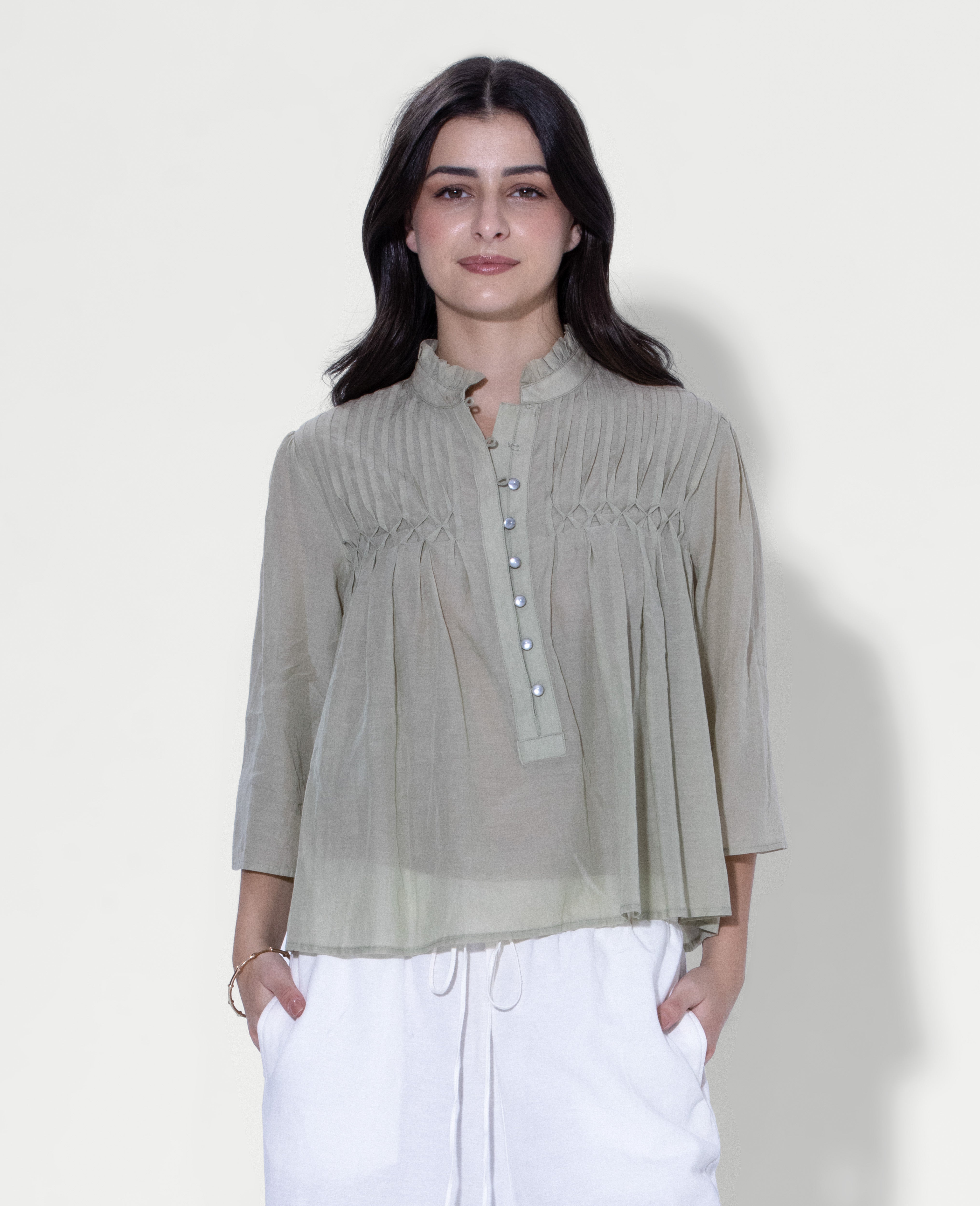 Pastel Pleated Blouse
