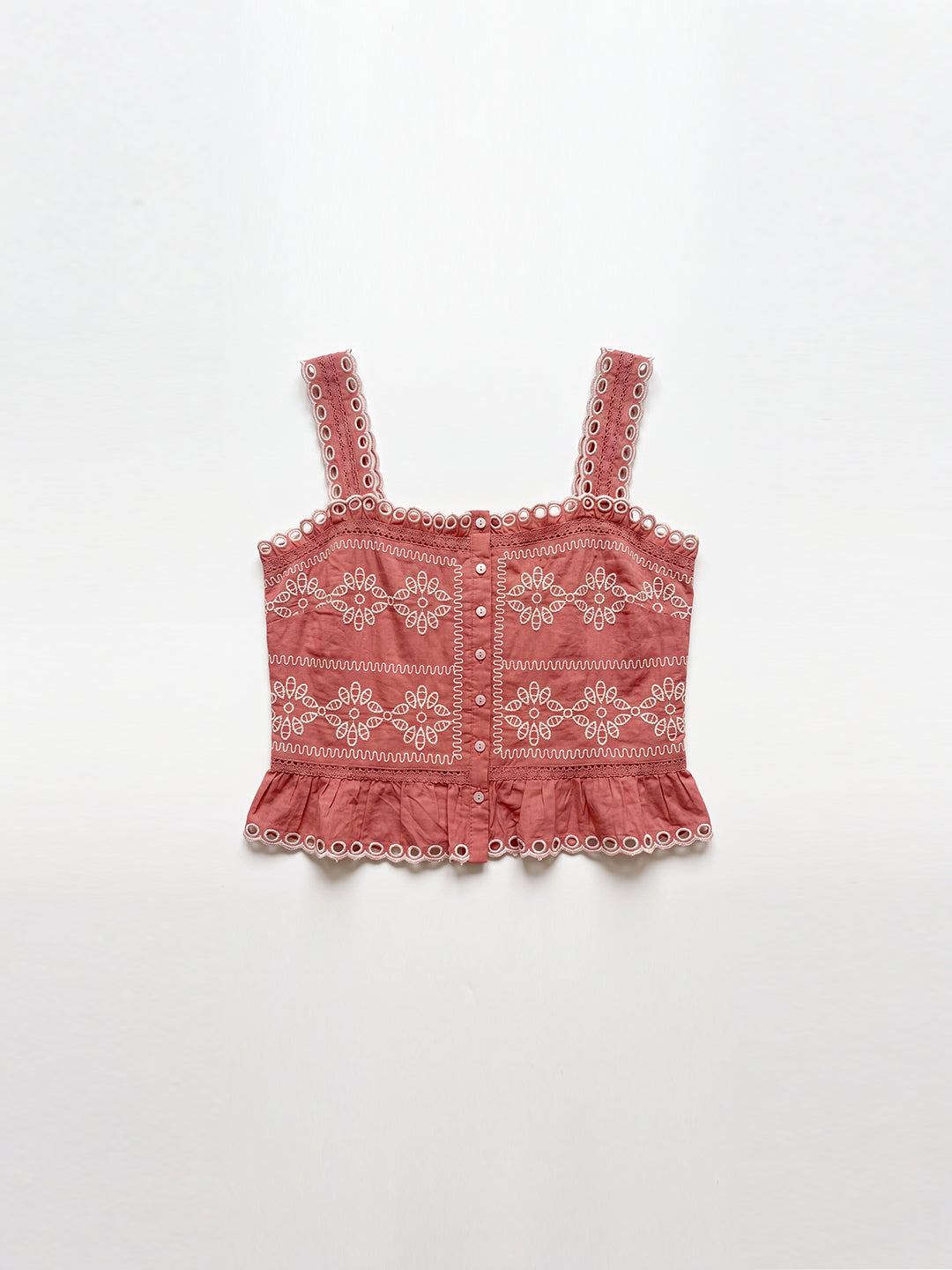 Coral Embroidered Bustier