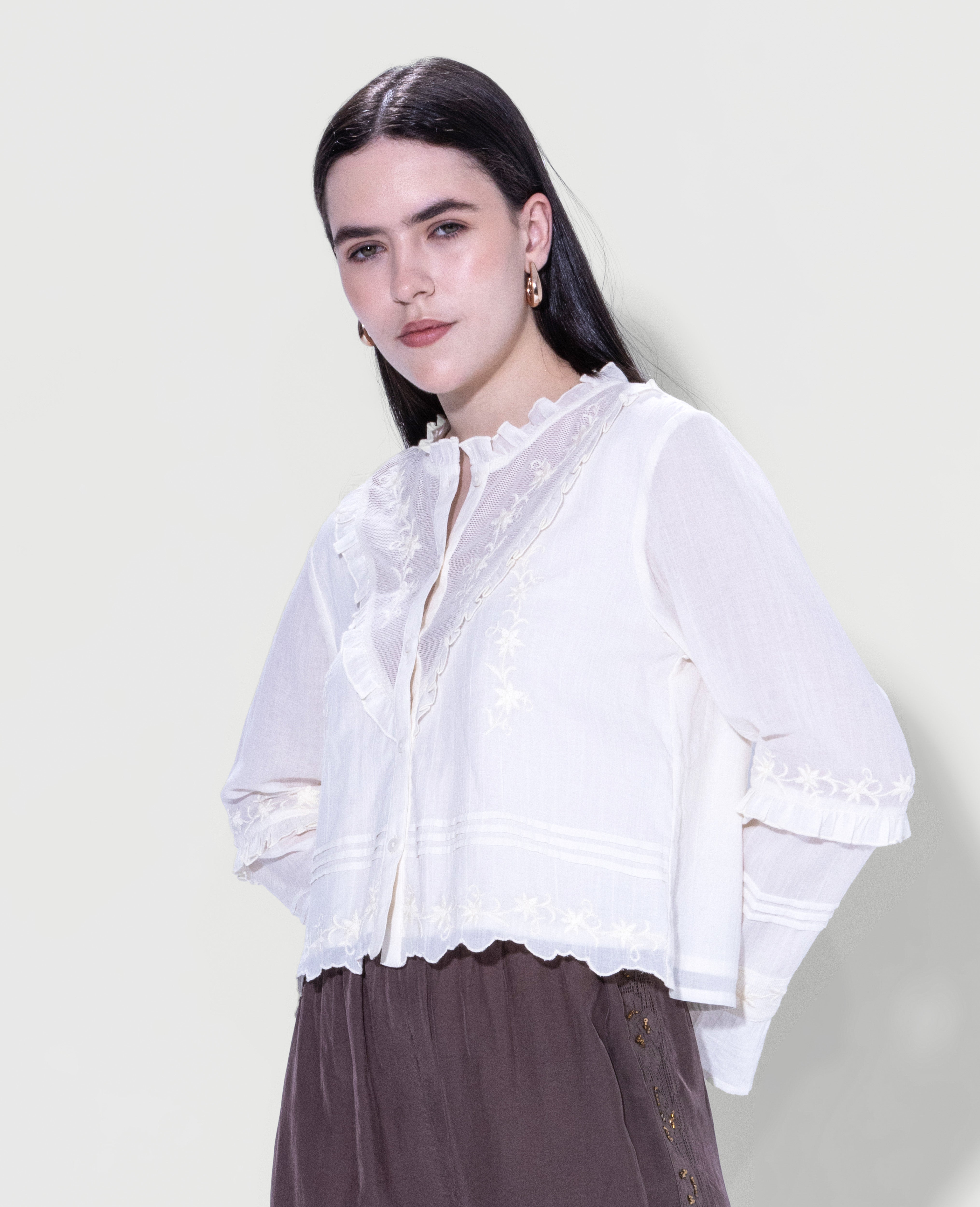 Vintage Ruffle Blouse