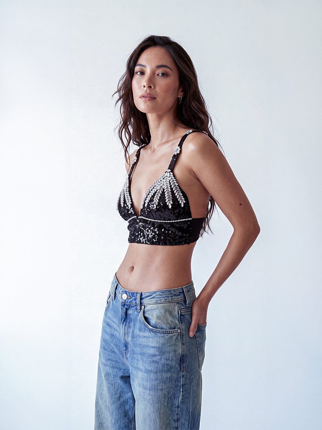 Crystal Bloom Embellished Bralette