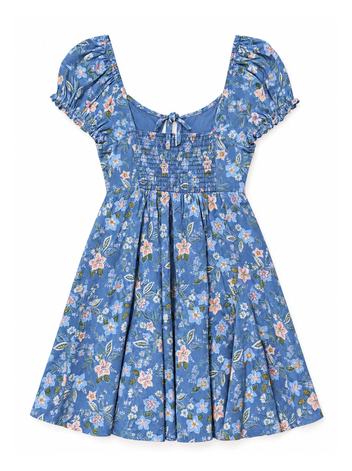 Puff-Sleeve Mini Dress