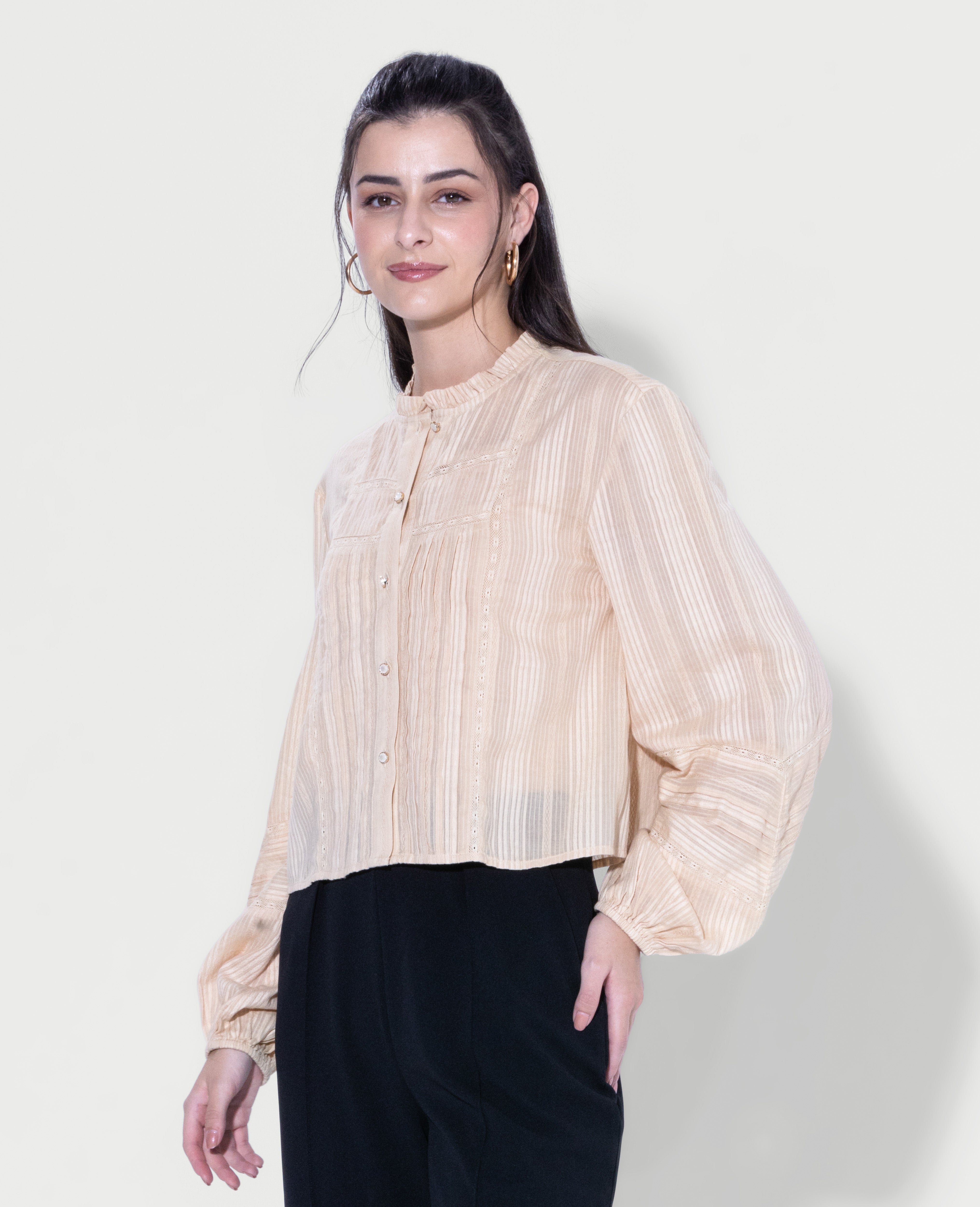 Textured Button Blouse