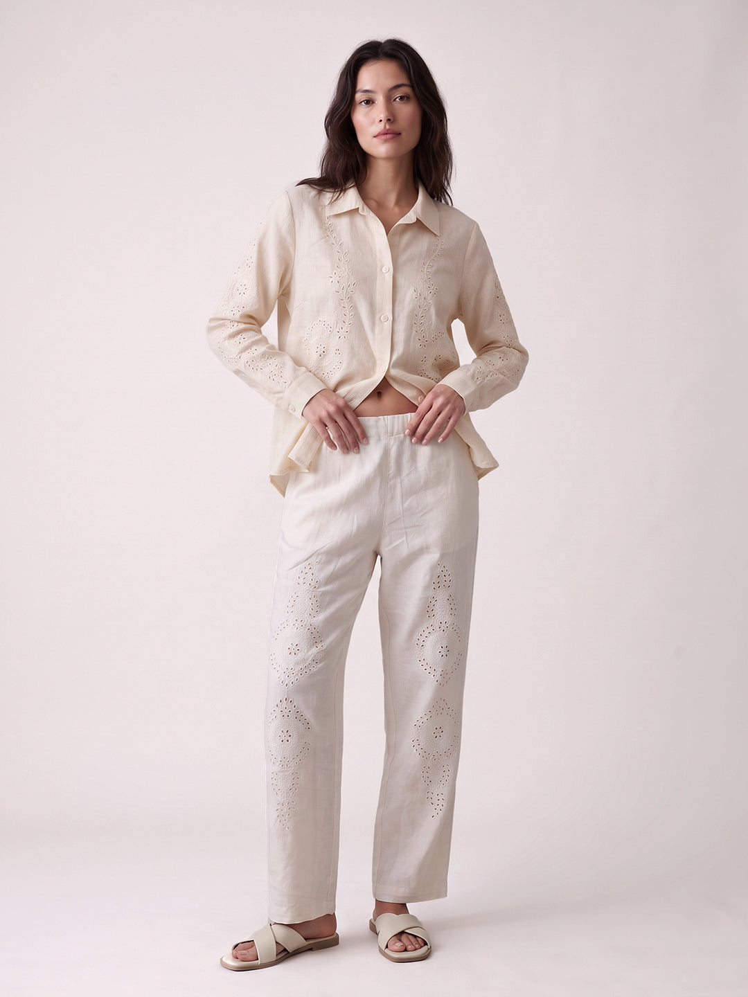 Floral Embroidered Linen Shirt