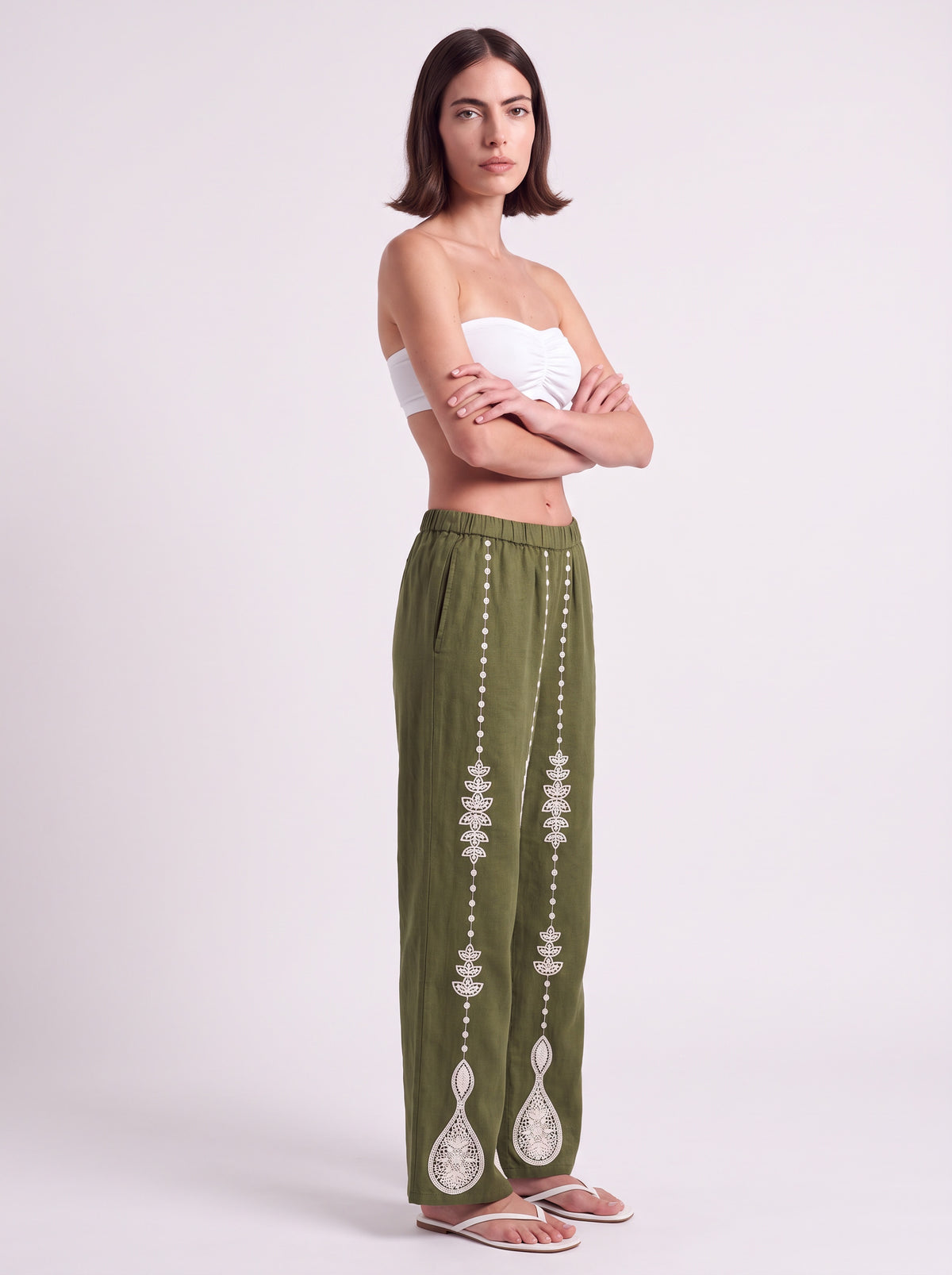 Sage Lace Trousers