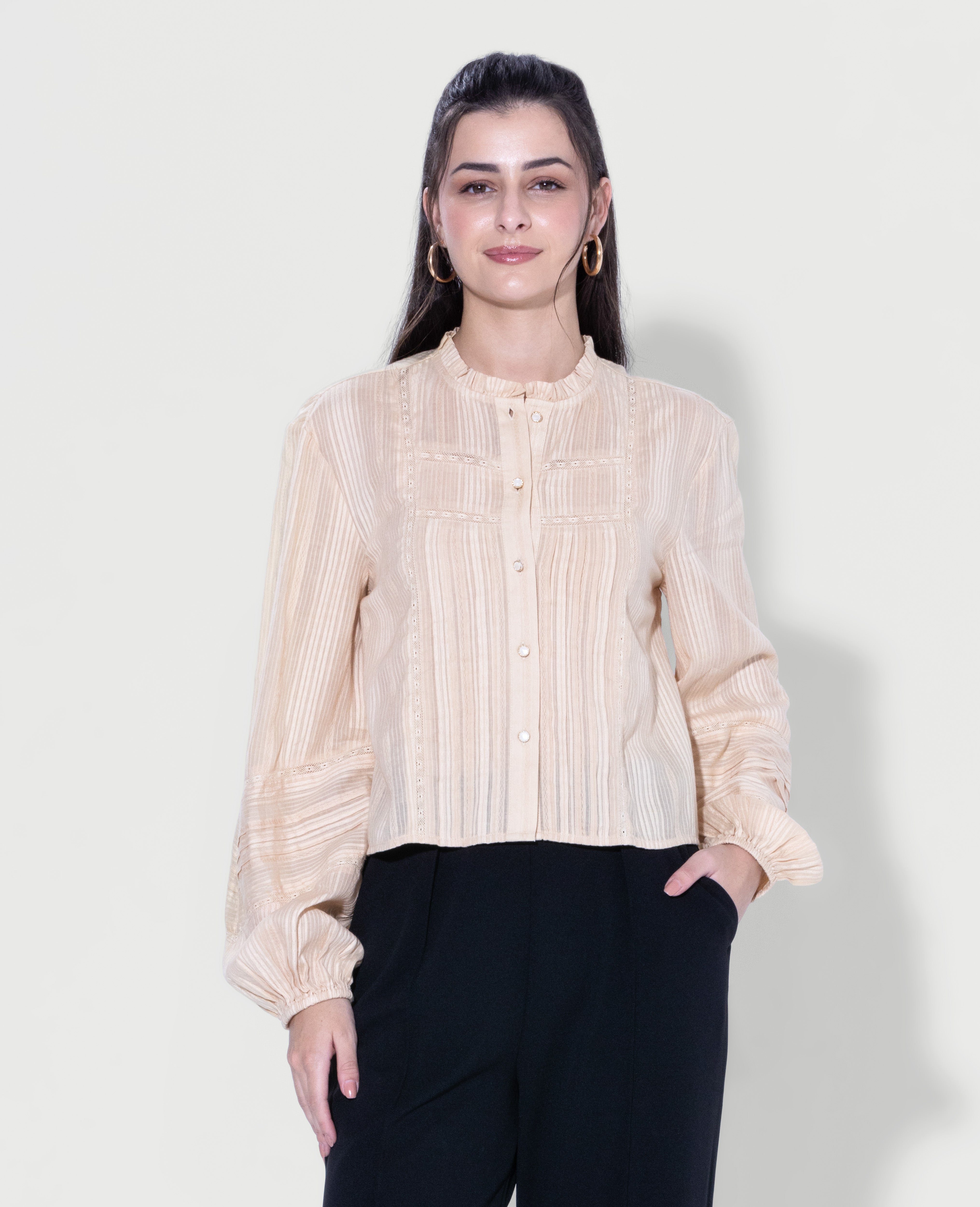 Textured Button Blouse