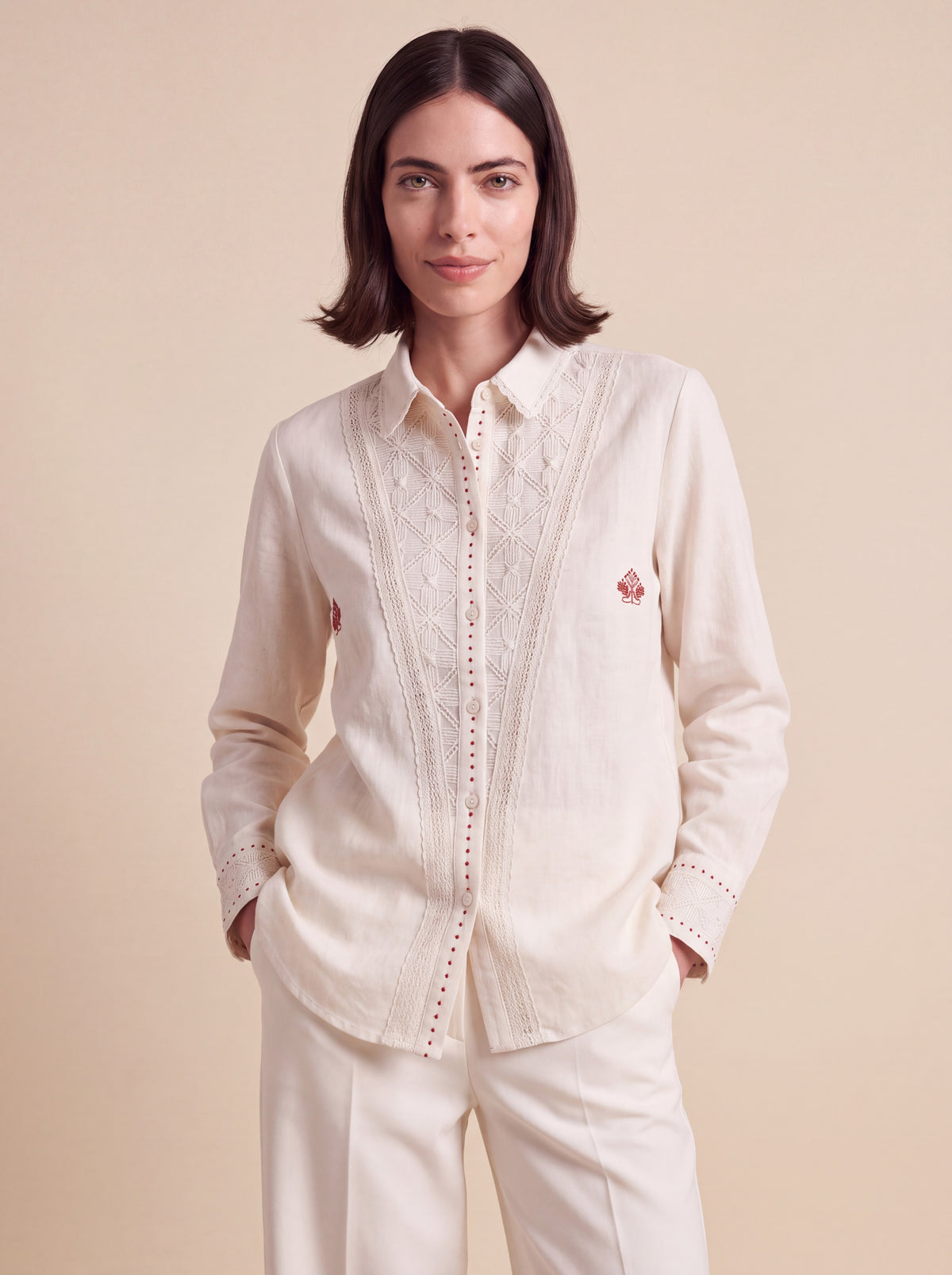 Embroidered Panel Shirt