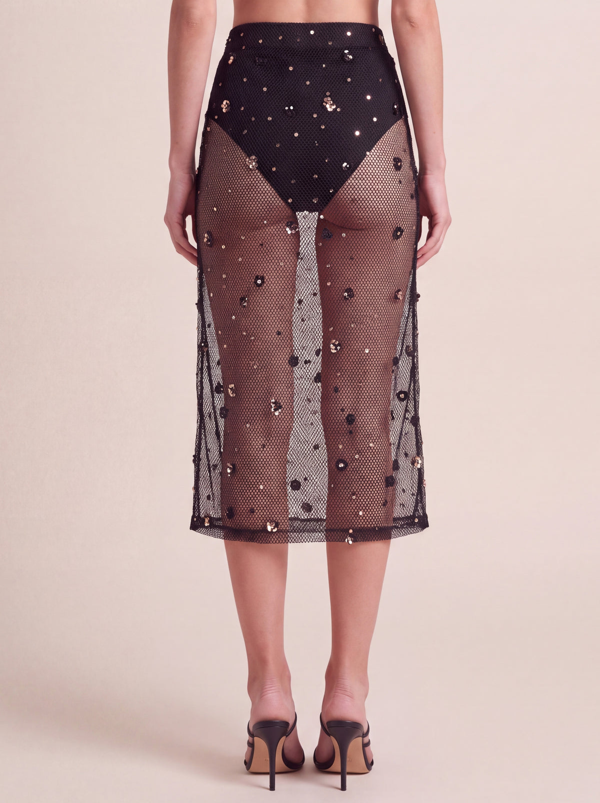 Noir Sequin Mesh Skirt