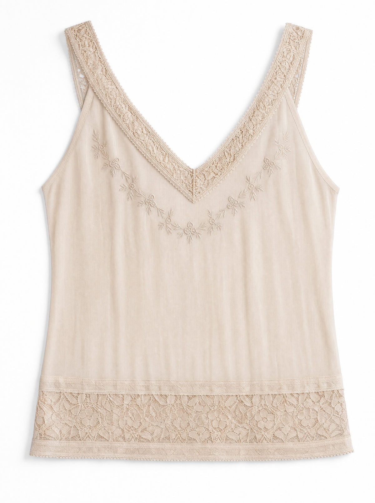 Lace-Trim Cotton Camisole Top