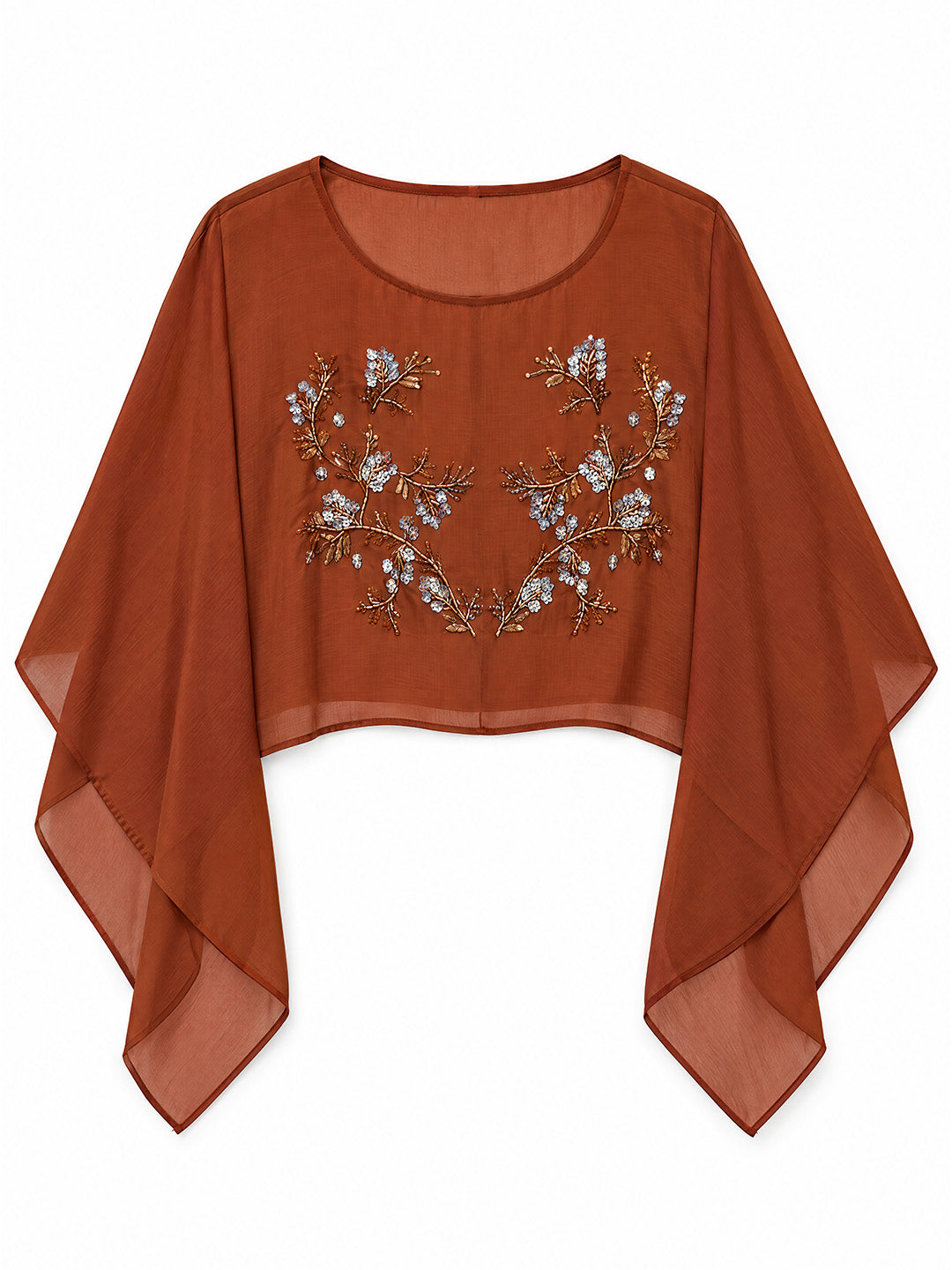Embroidered Cape Top