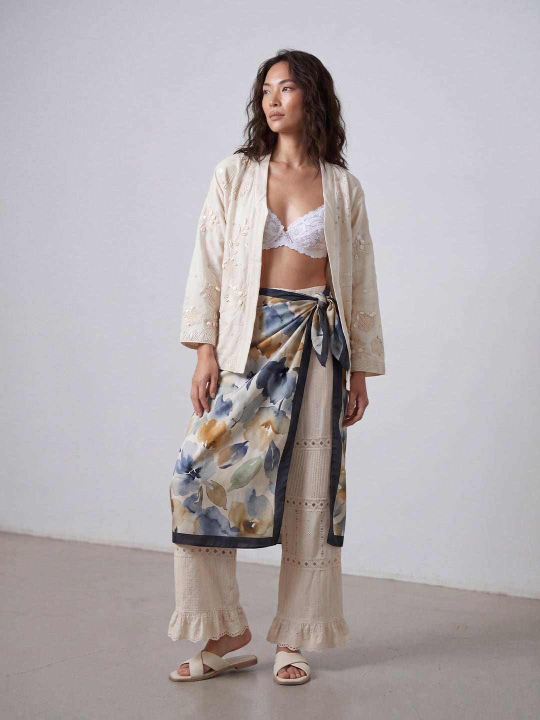 Aster Handwork Cotton Shrug