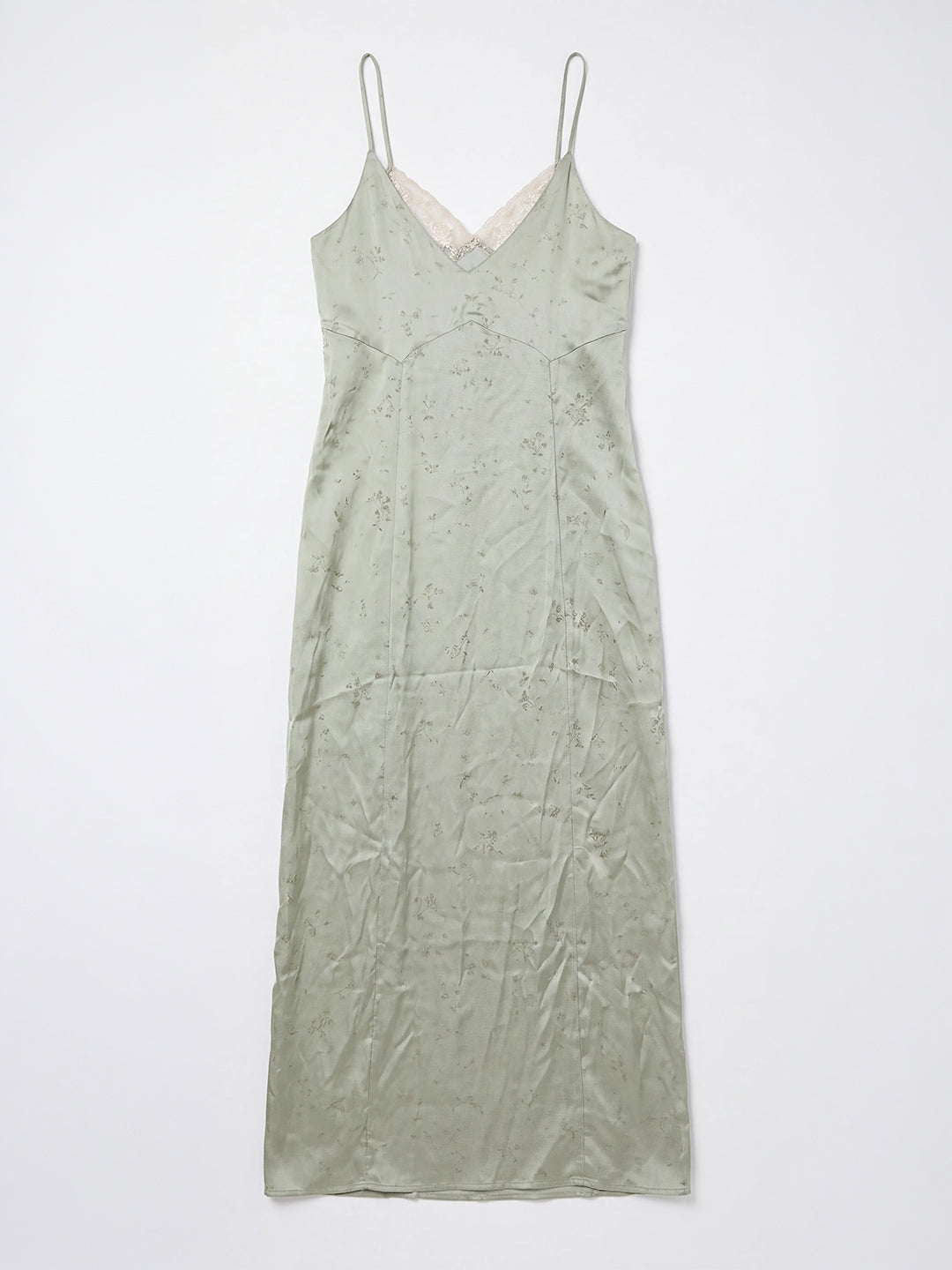 Sage Lace-Trim Maxi Dress