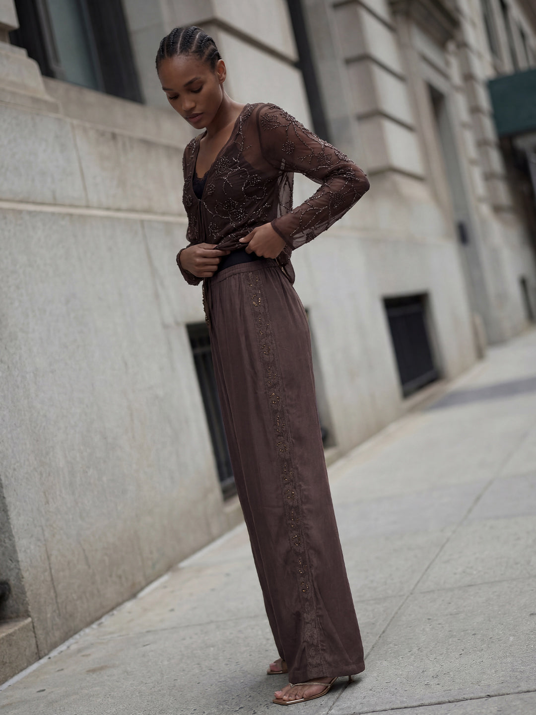 Side Beaded Trousers