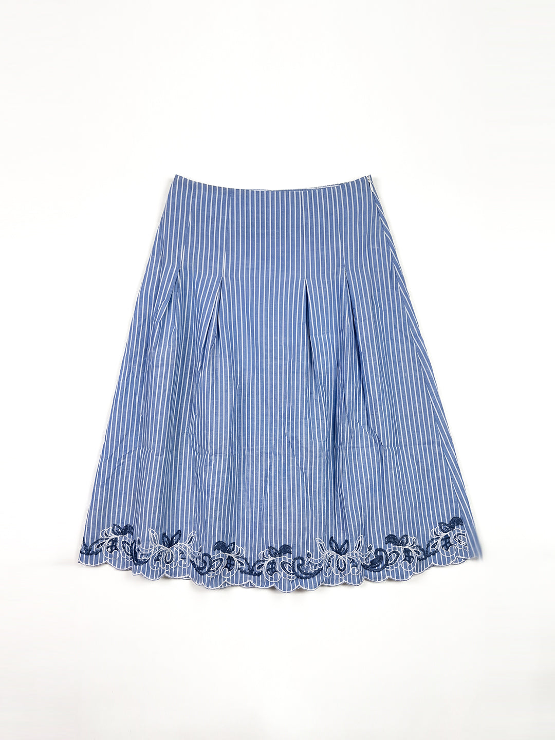 Stripe Bottom Scallop Skirt