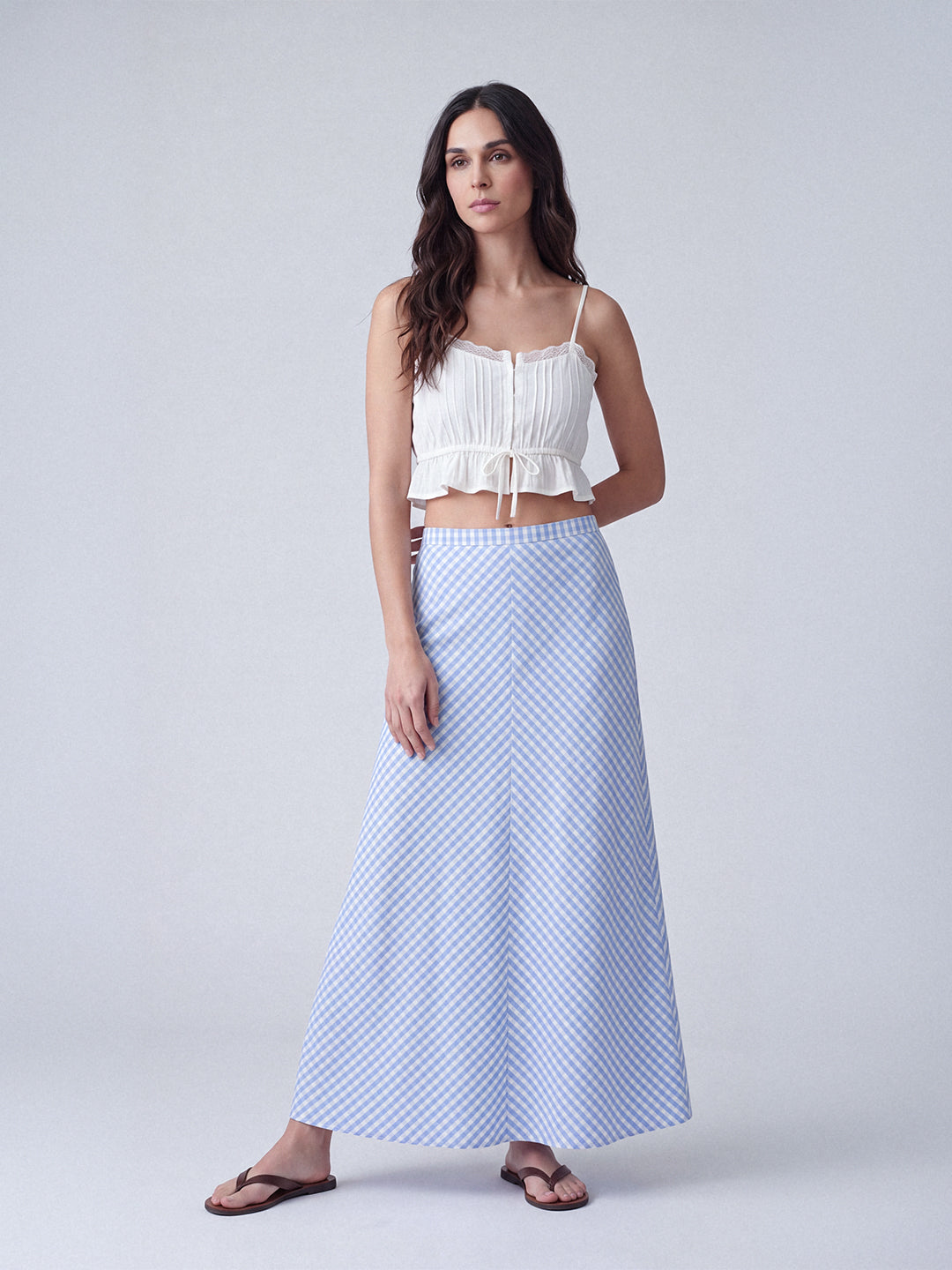 Cloud Check Skirt