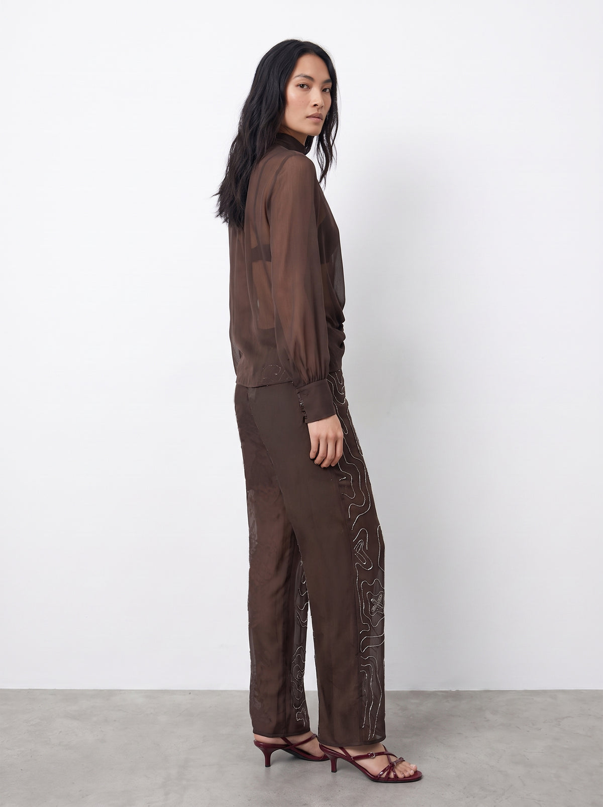 Mocha Embellished Trousers