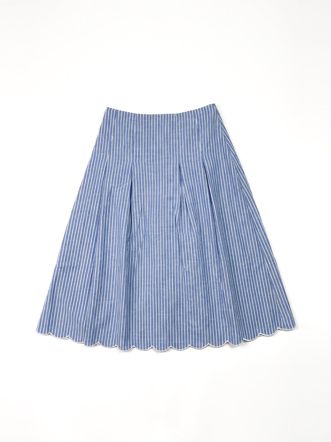 Stripe Bottom Scallop Skirt