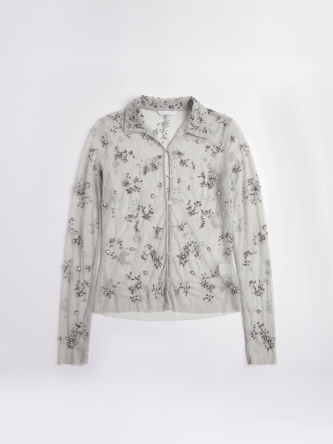 Night-Sky Embellished Mesh Shirt