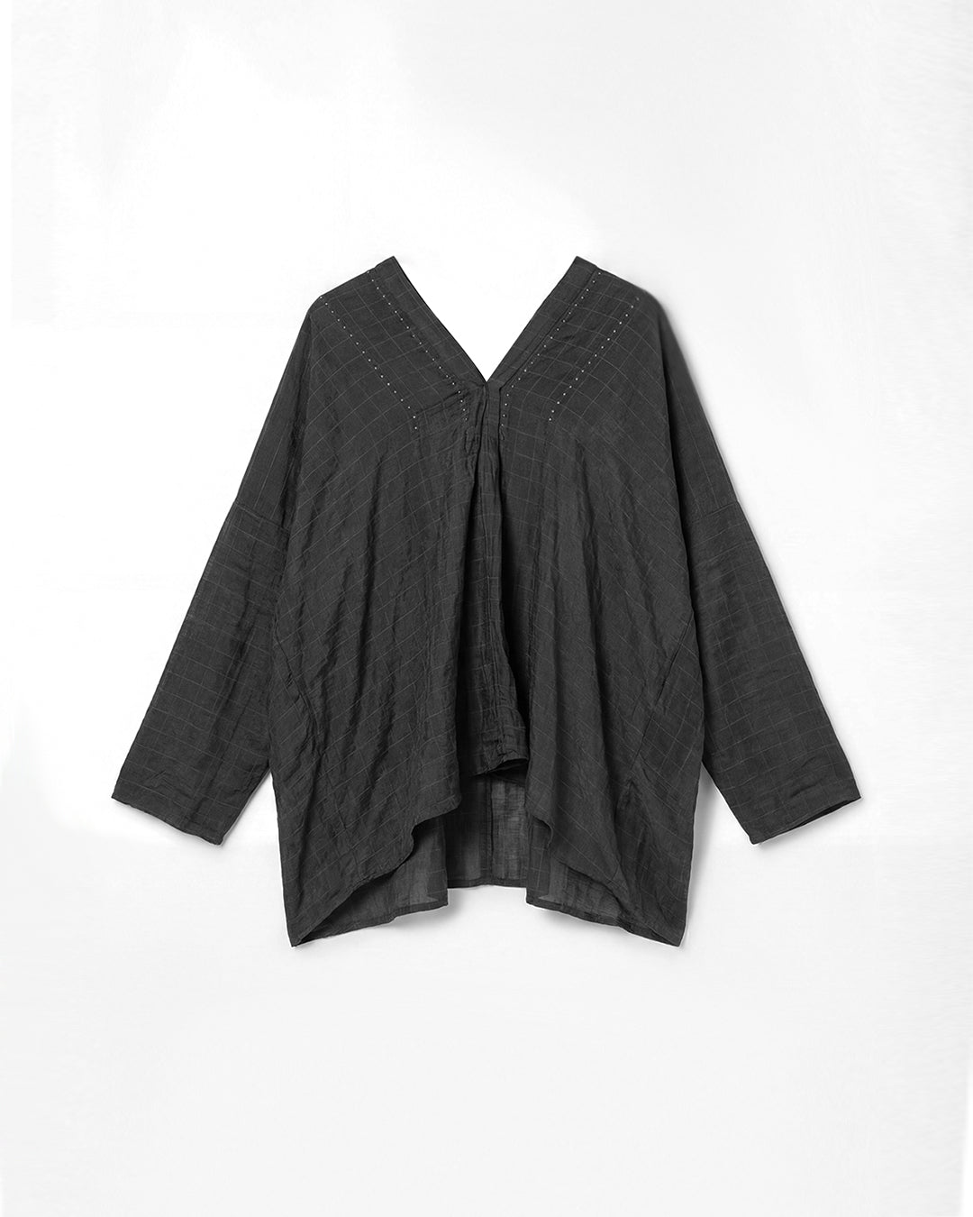 Relaxed Grid Fold Top