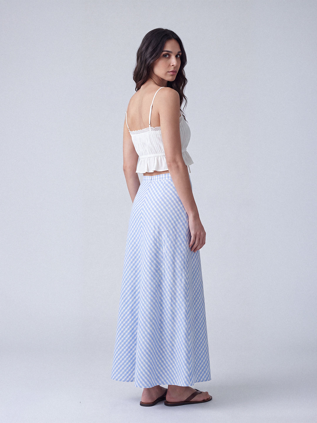Cloud Check Skirt