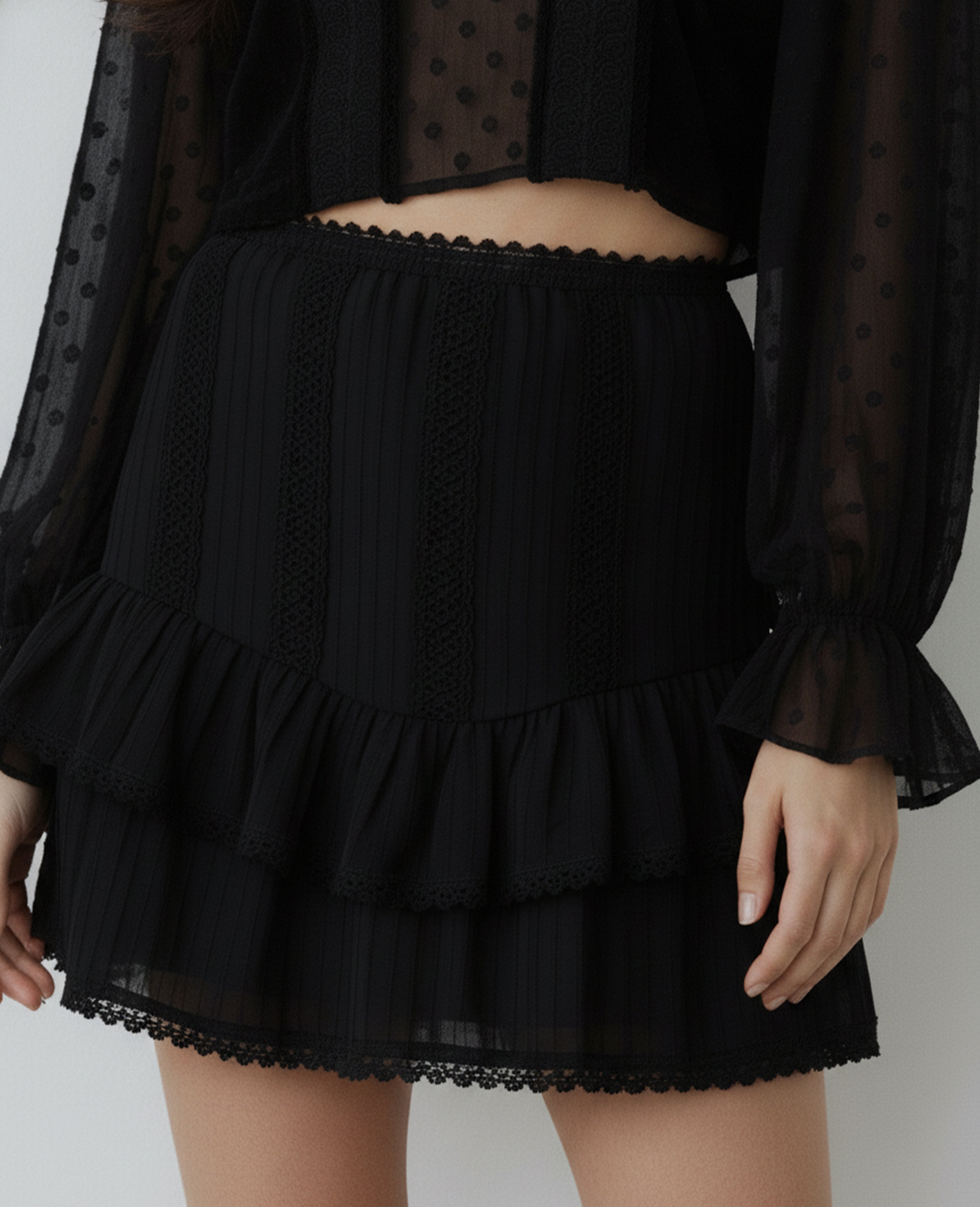 Ruffle Hem Mini Skirt