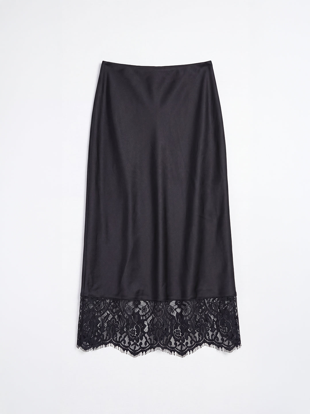 Midnight Lace Satin Skirt