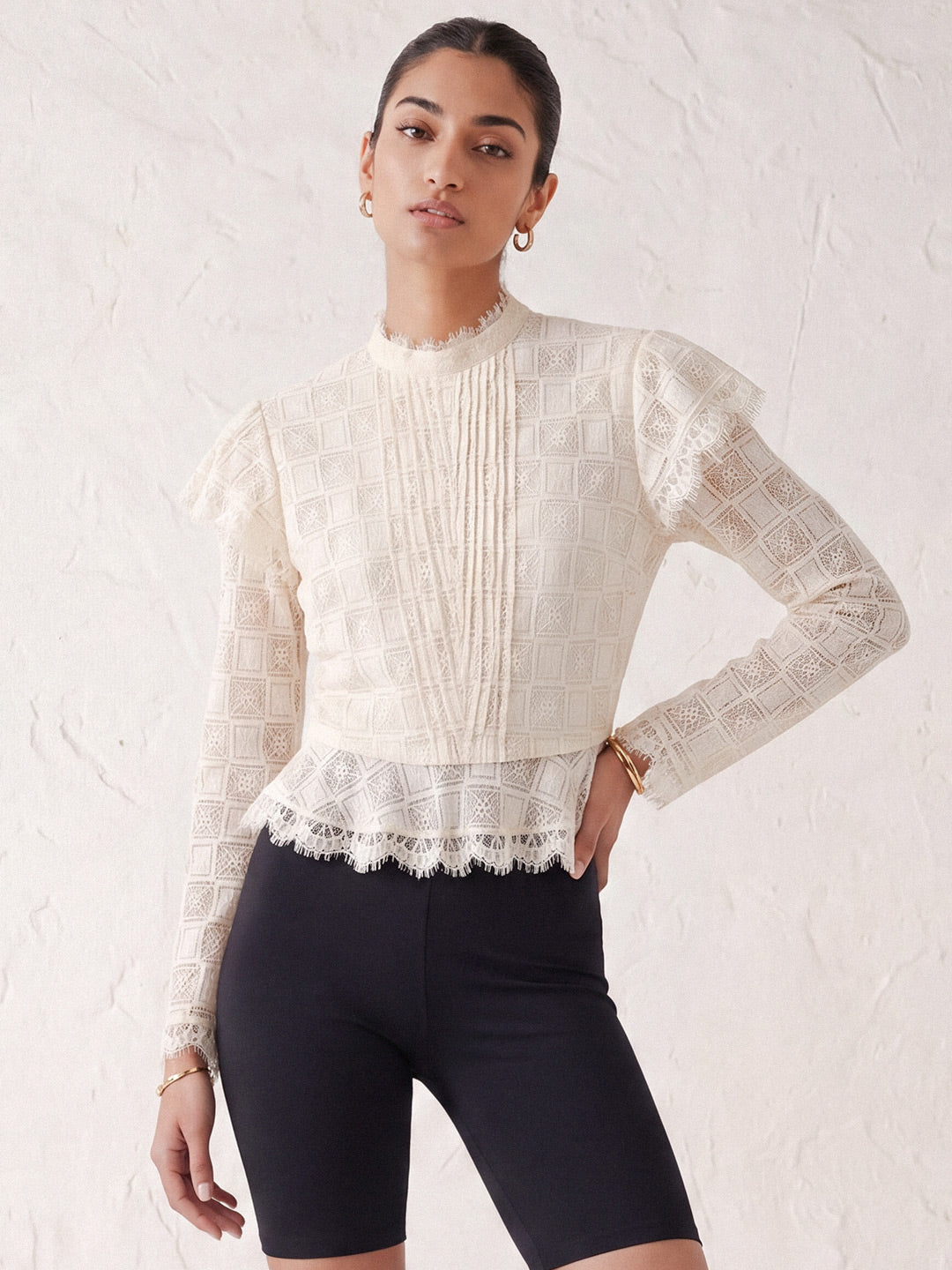 Lace Grid Blouse