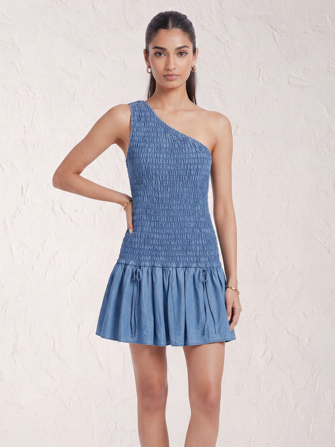 One Shoulder Smock Dress