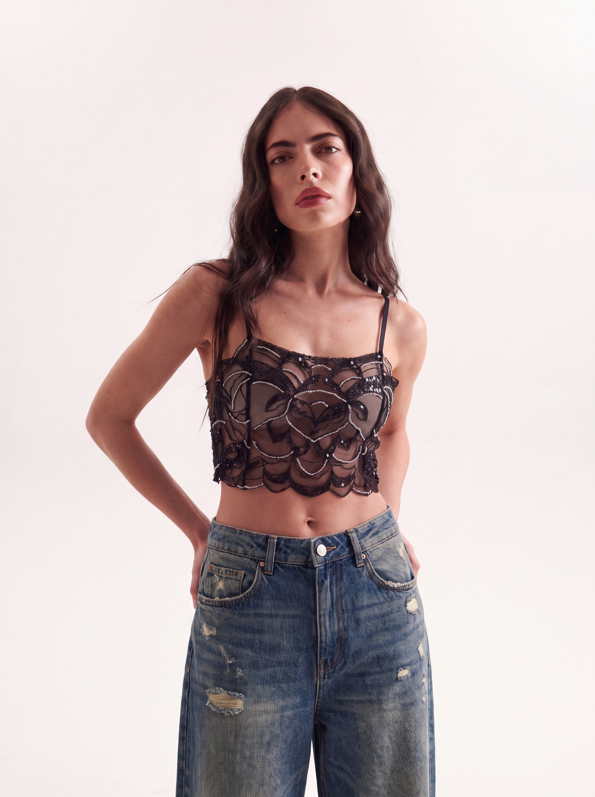 Embroidered Corset Top