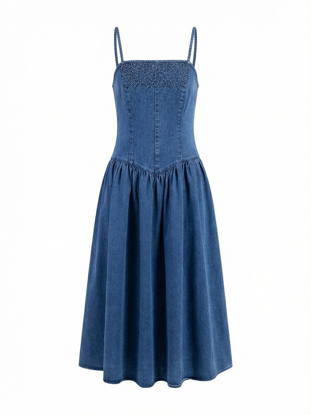 Midi dress with beaded bodice