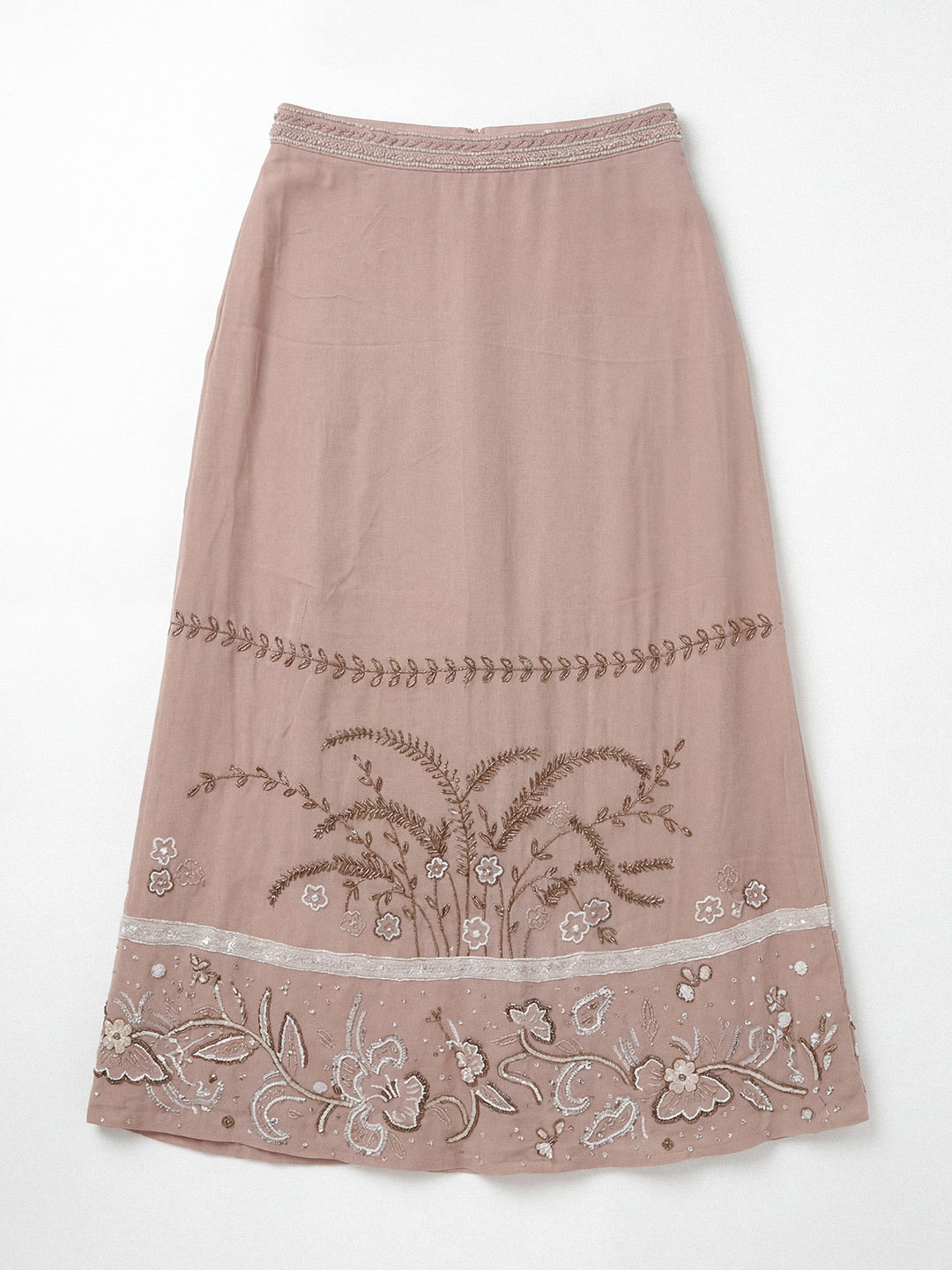 Embellished Satin Skirt