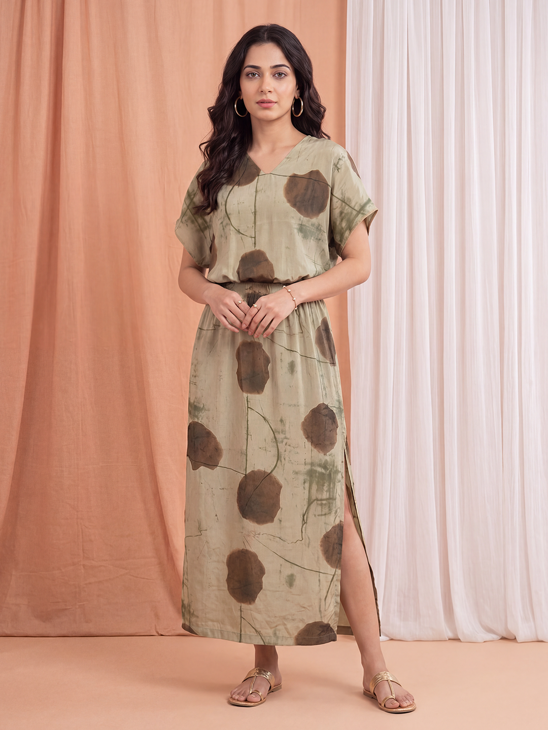 Artisan Sage V-Neck Maxi