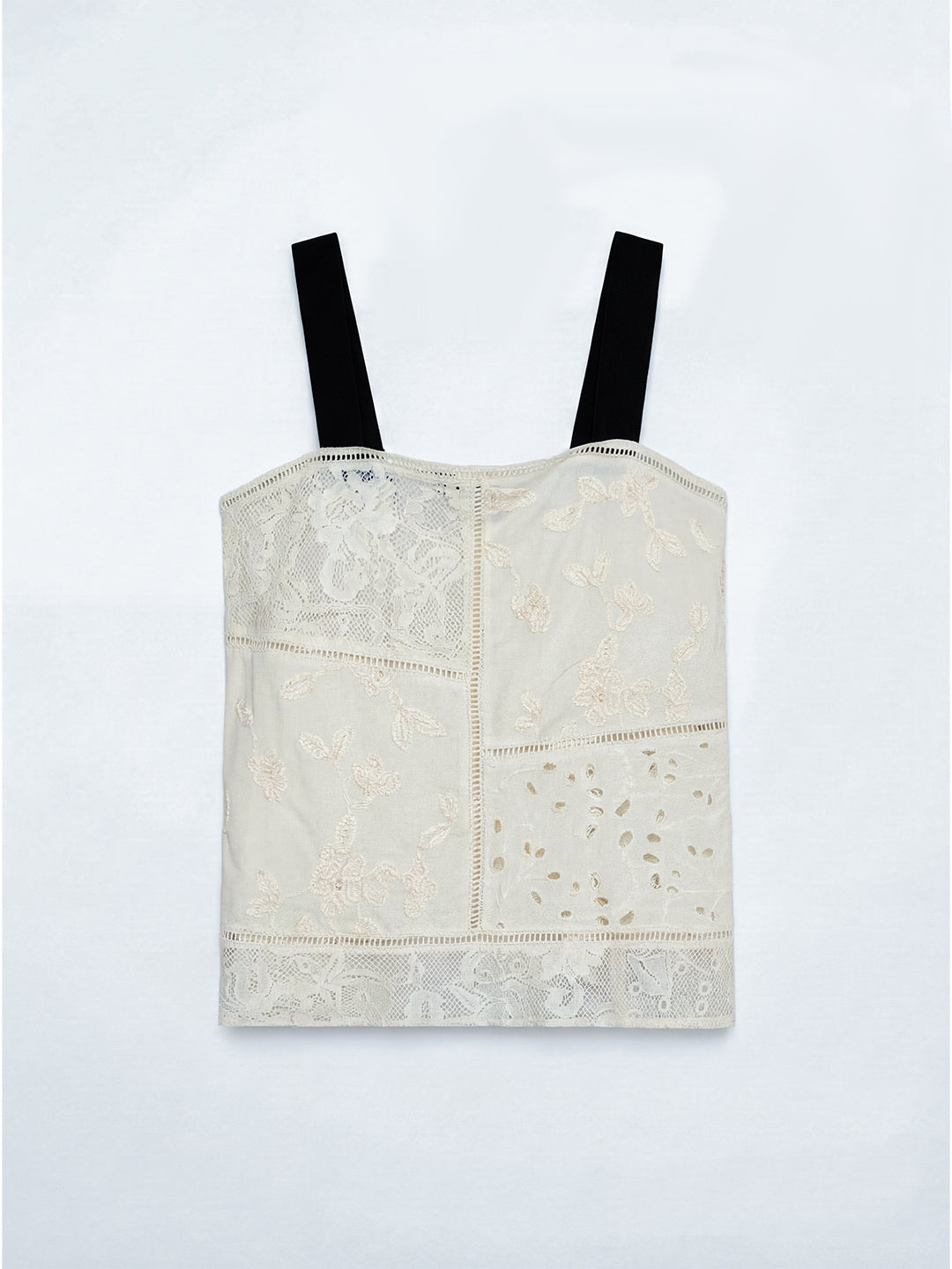 Contrast-Strap Patchwork Cami