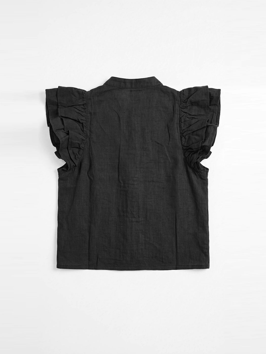Sunset Flutter Top (Washed Black)