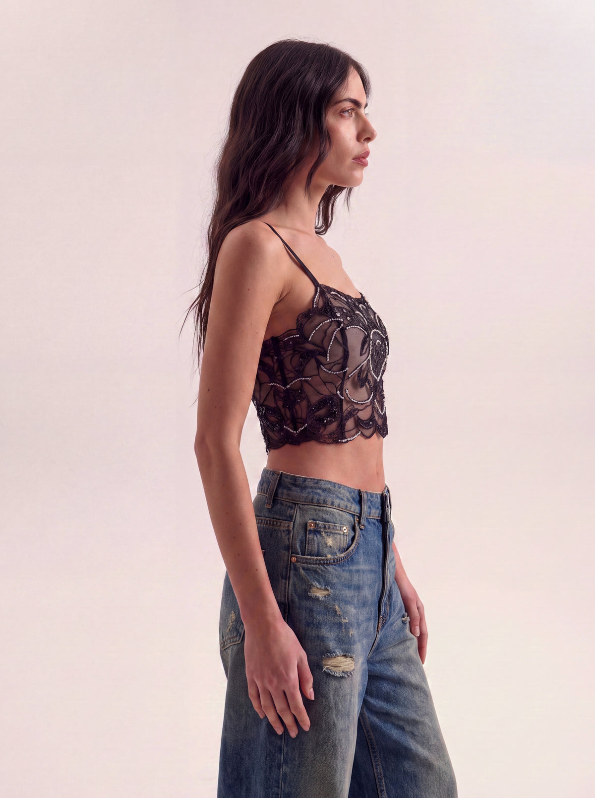 Embroidered Corset Top
