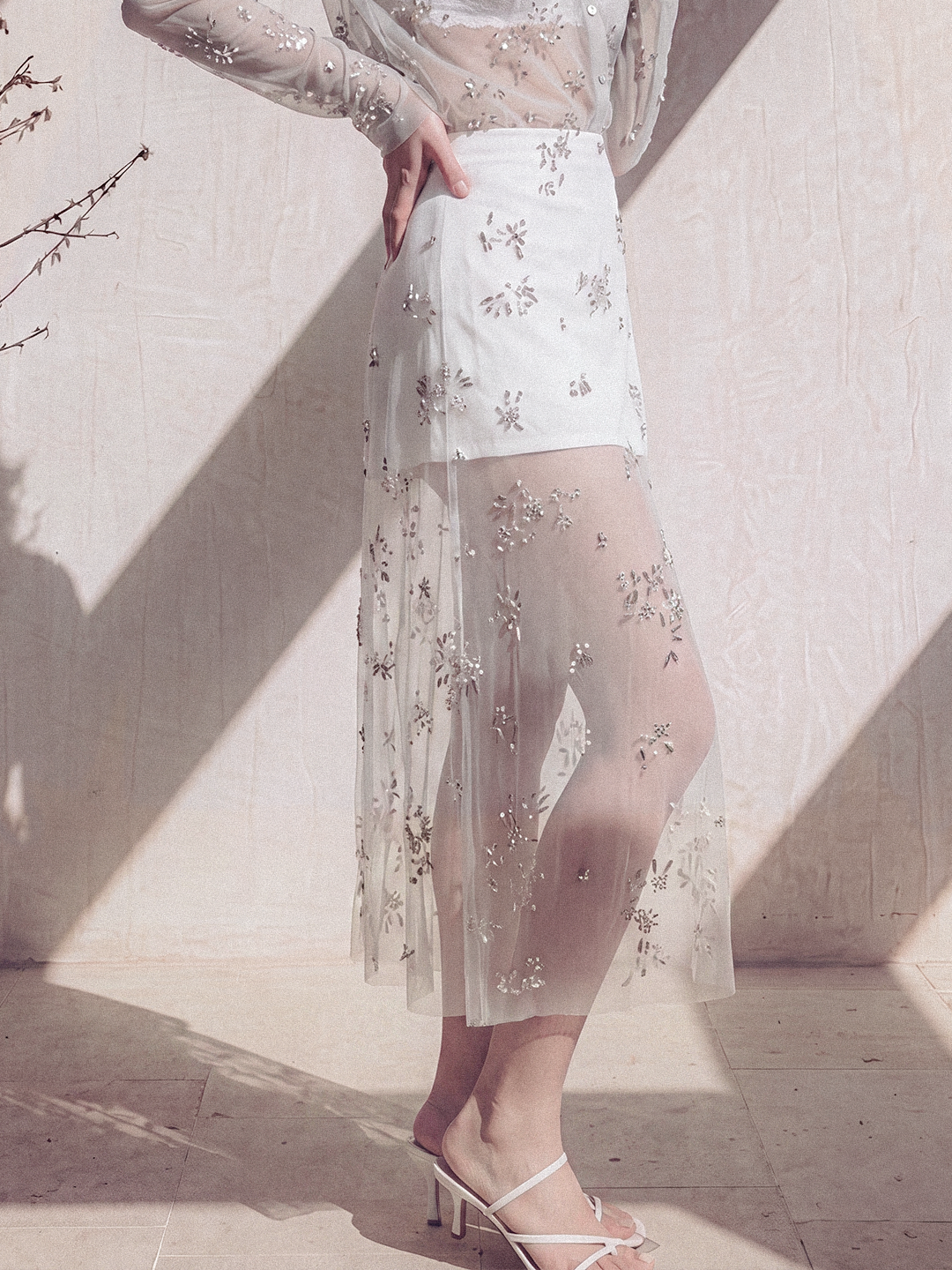 Night Sky Embellished Skirt