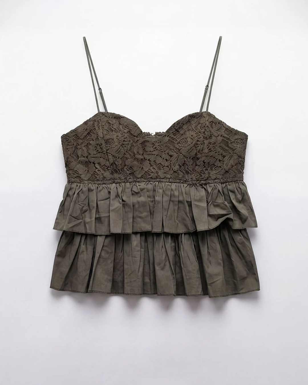 Sage Peplum Bustier Top