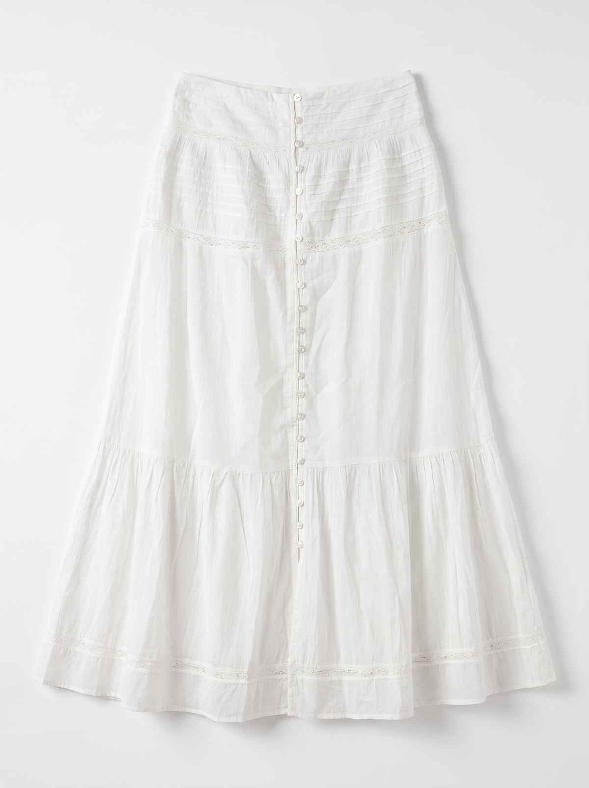 Button Front Cotton Skirt
