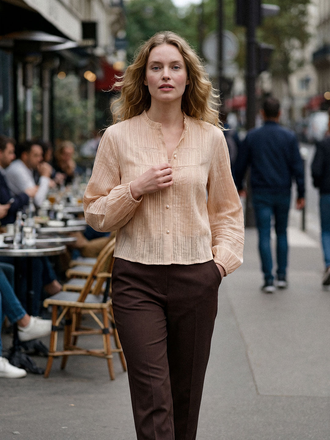 Textured Button Blouse