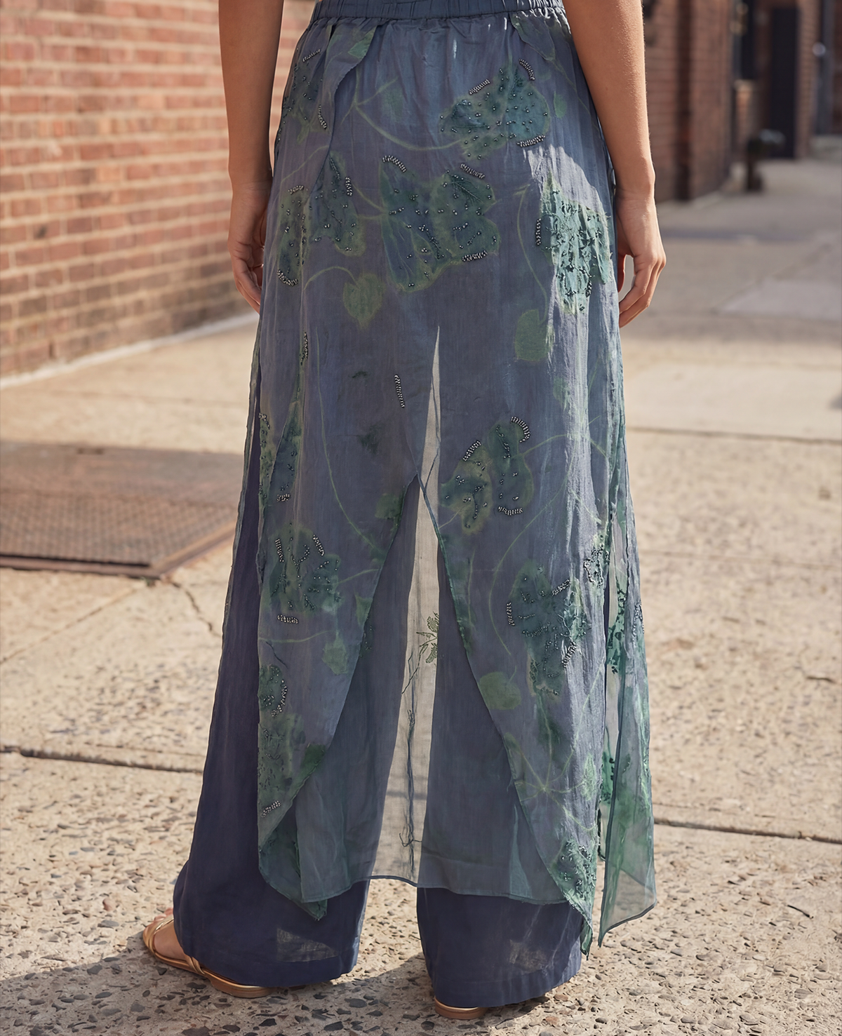 Beaded wrap trousers