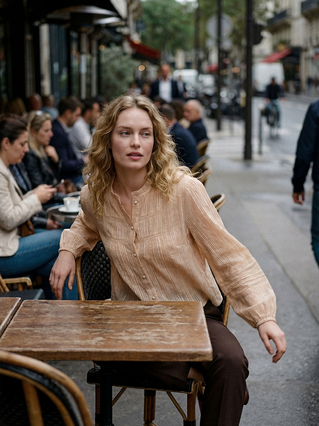 Textured Button Blouse