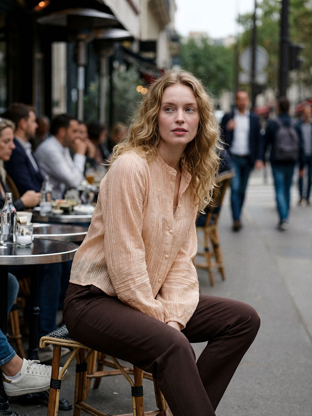 Textured Button Blouse
